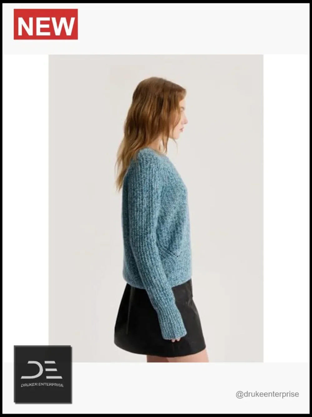 Marled Cashmere Loose Ribbed Hollow Out Pullover Sweater